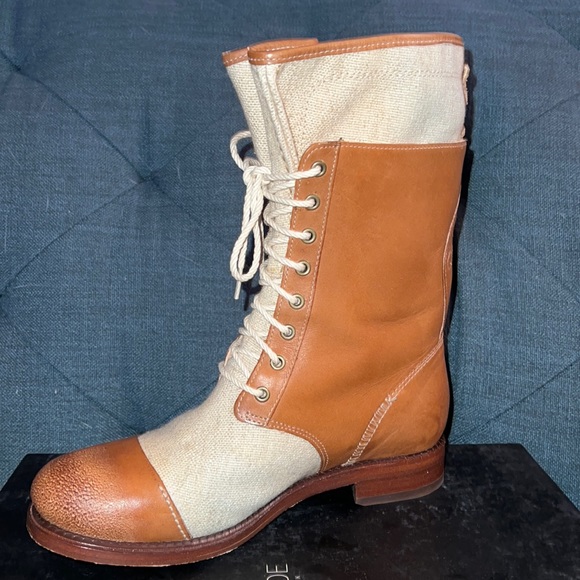 Timberland Boot Co Lucille Lace Up Fold Tan Boots - Picture 3 of 6